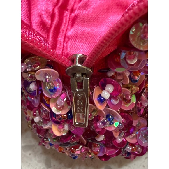 Mini Handbag Womens OS Pink/Purple Sequined Beaded Y2K Evening Bag Prom Wedding - Picture 5 of 5